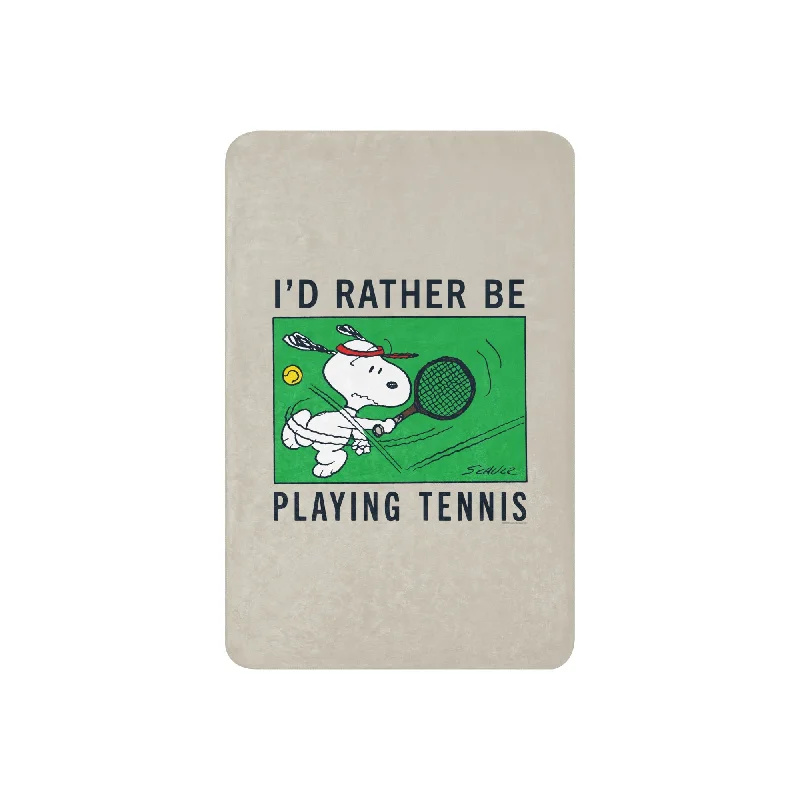 Peanuts I'd Rather Be Playing Tennis Premium Sherpa Blanket