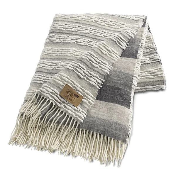 Italian Textured Strato Blanket in Gray