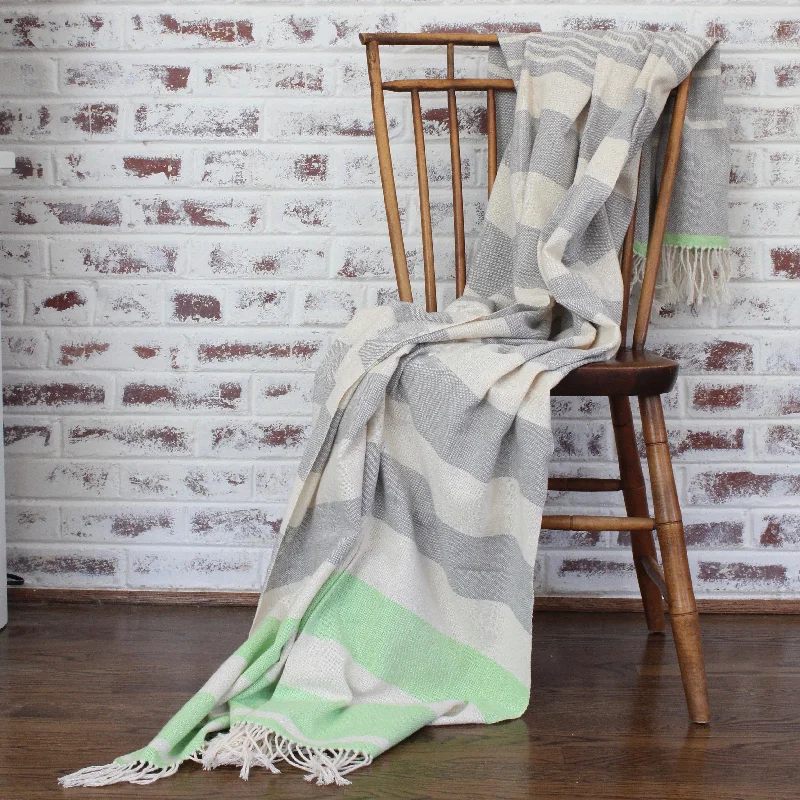 BEV Lime |  Handwoven Cotton Blanket | Eco-Dyed, Lightweight, and Artisan-Made in Nicaragua