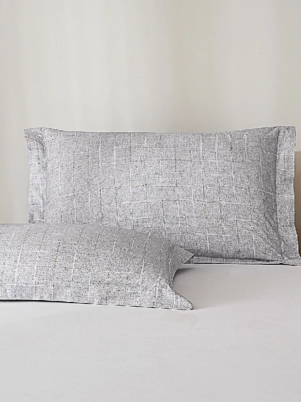 Psi-Starry Gray Cotton Standard Pillow Sham Set