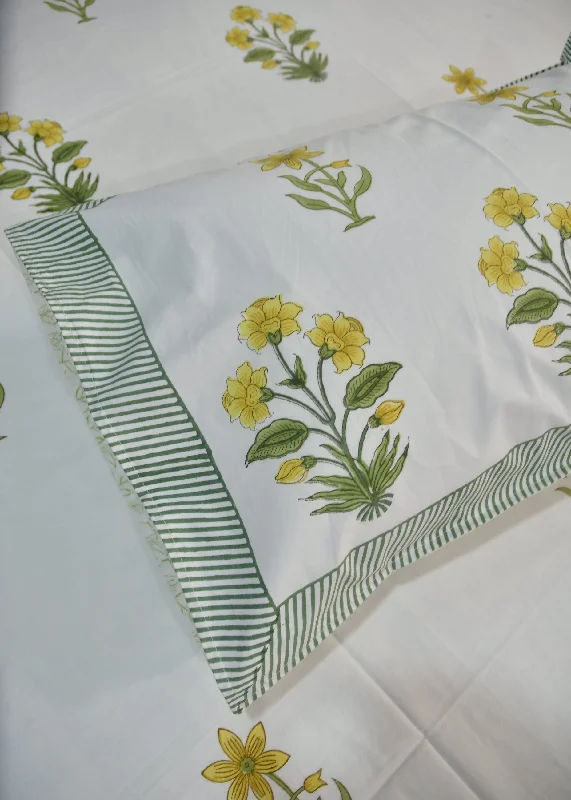 Yellow Buta Bed sheet - King and Super King size