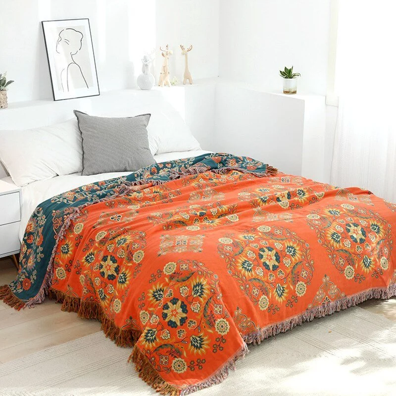 100% Cotton Bohemian Blanket/Bedspread