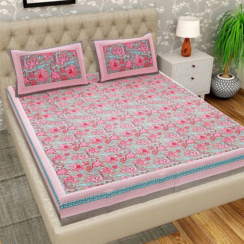 Finn Floral Bedsheet - Pink