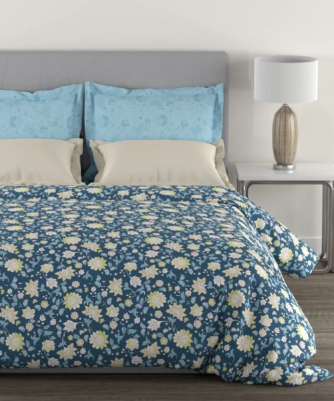 Home Essential King Bedsheet,144 Tc, Ella Blue