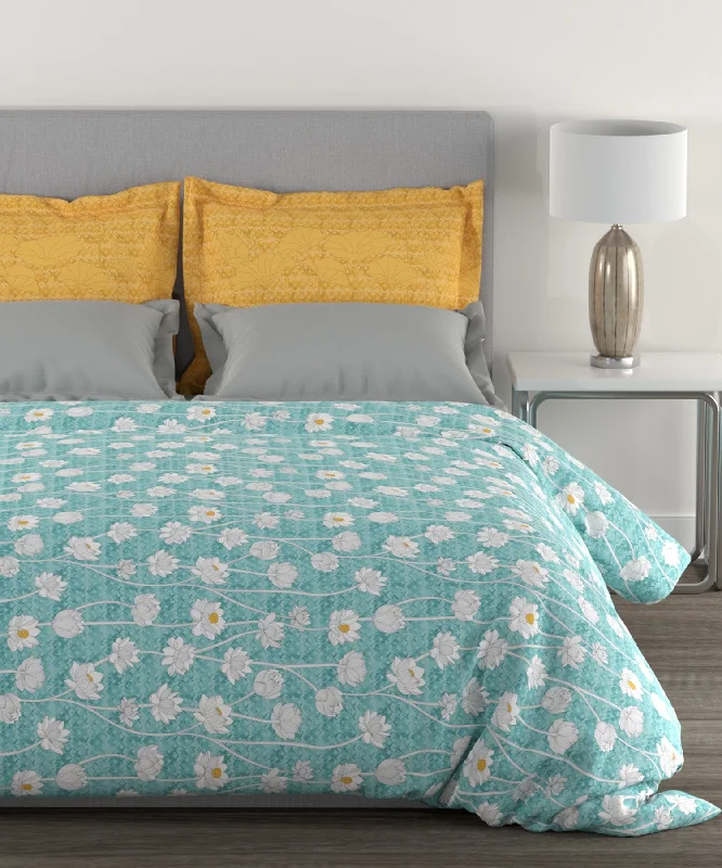 Home Essential Queen Bedsheet, 144 Tc , 100% Cotton Julius Aqua