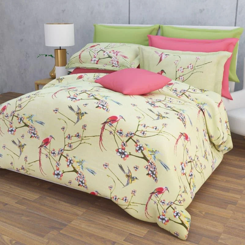 Odeya Floral Bedsheet - Tea Green