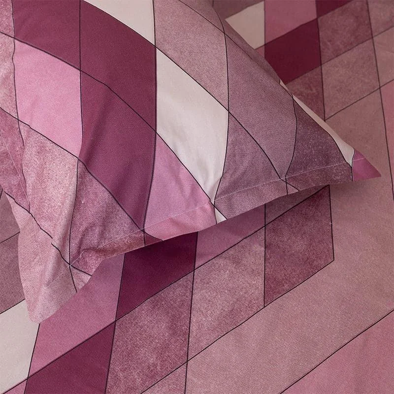 Jora Geometric Bedsheet - Pink