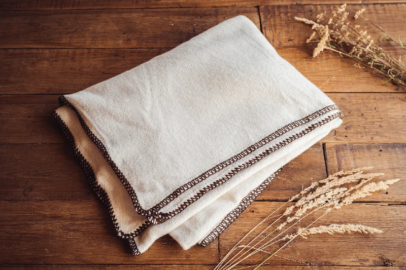 Blanket: Organic eco-cotton - Brown trim - BL25