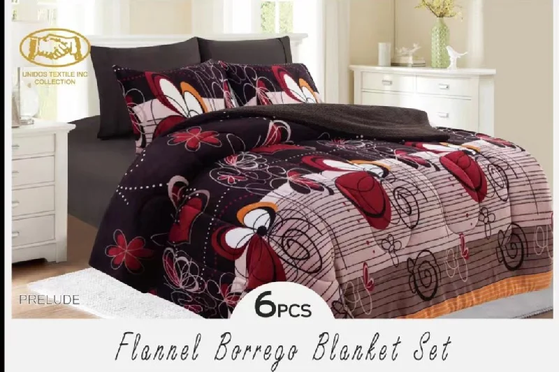 6pc Flannel Borrego Set ( King & Queen Size)