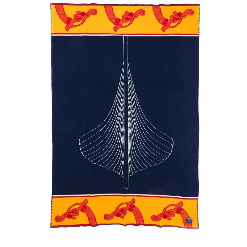 Laurie Jacobi Dragon Ship Wool Throw Blanket