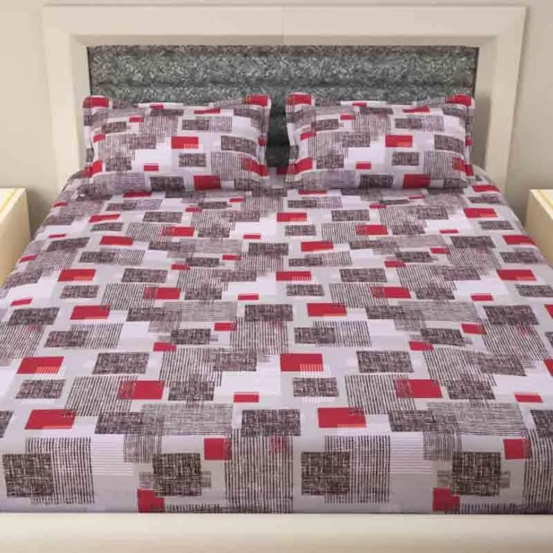 Ruby Splash Printed Bedsheet