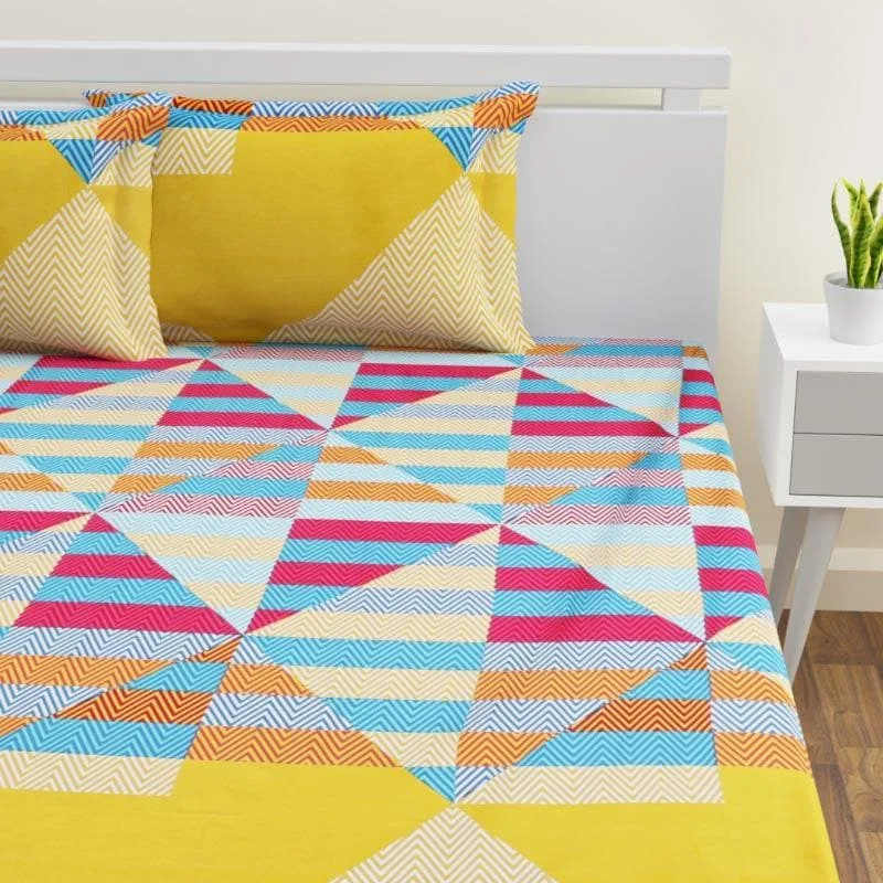 Pampee Printed Bedsheet - Yellow