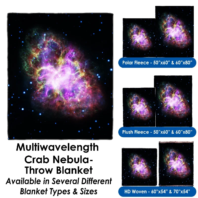 Multiwavelength Crab Nebula- - Throw Blanket / Tapestry Wall Hanging