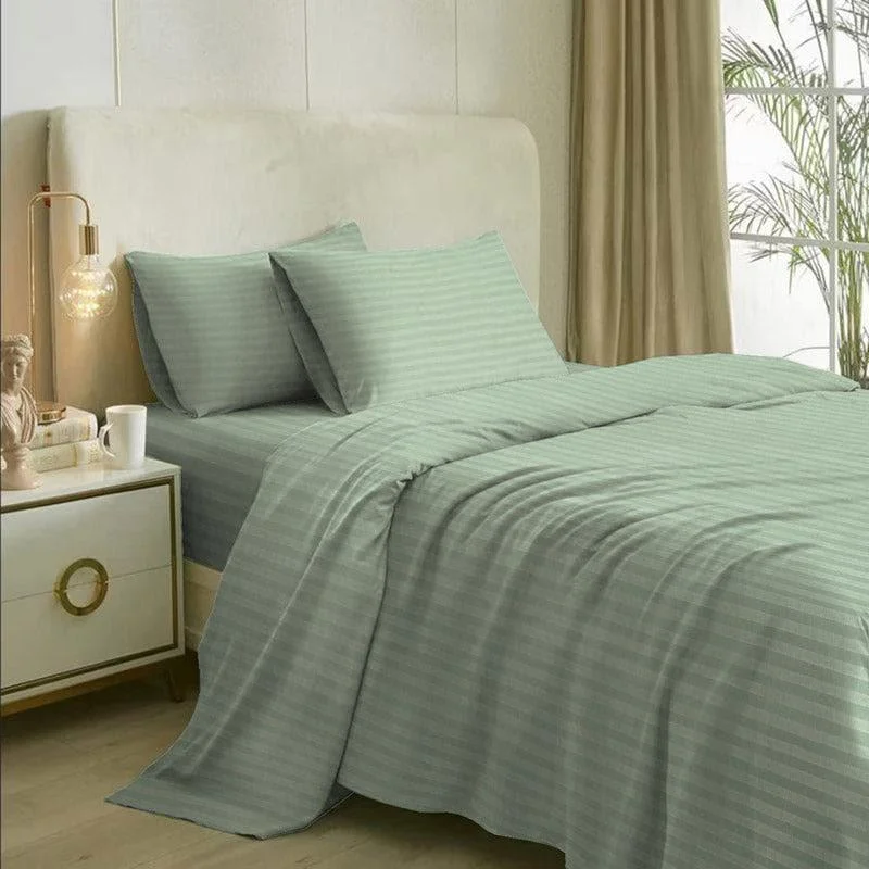 Adalyn Striped Bedsheet - Silver