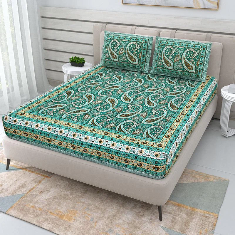 Edur Ethnic Bedsheet - Green