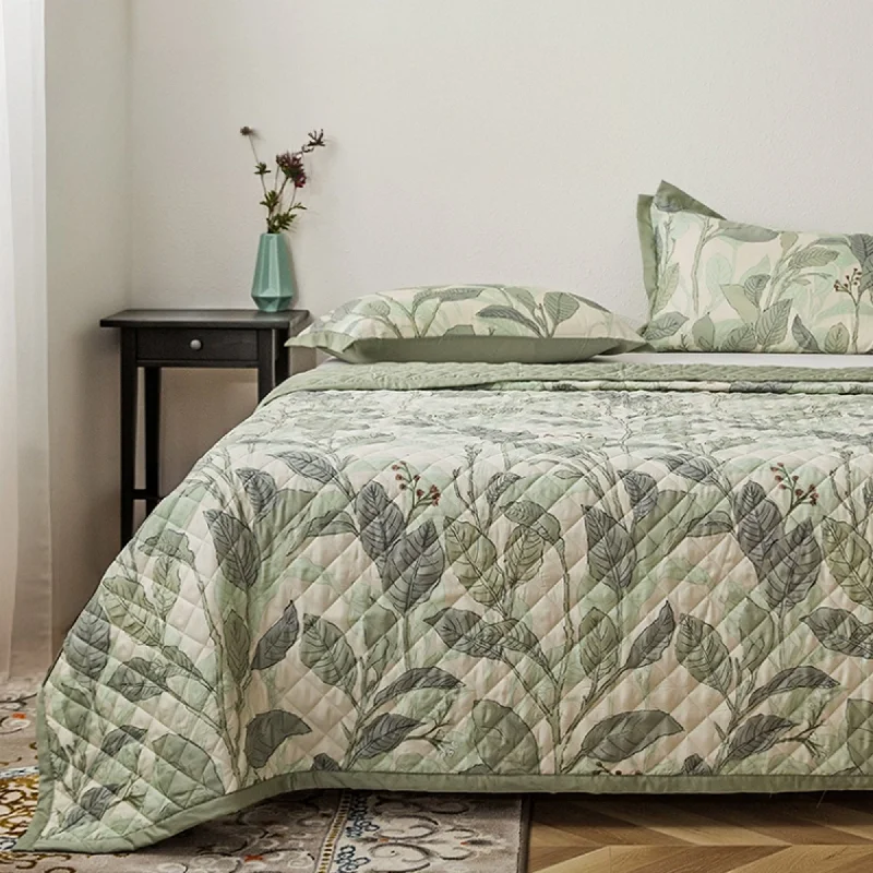 Premium Tencel Botanical Quilt Set