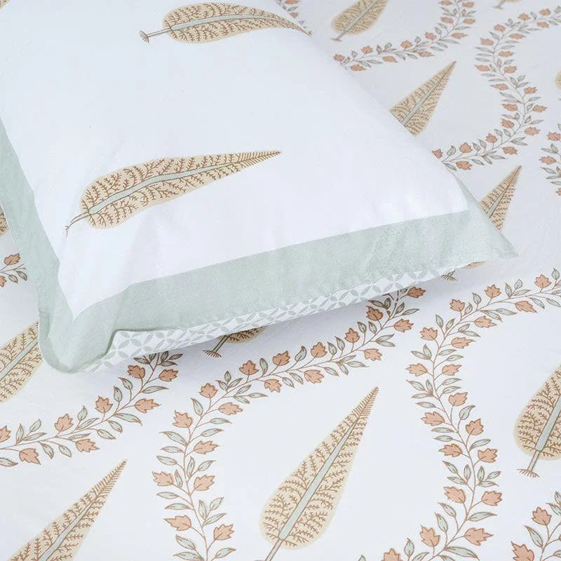 Kalpa Block Printed Bedsheet - Orange