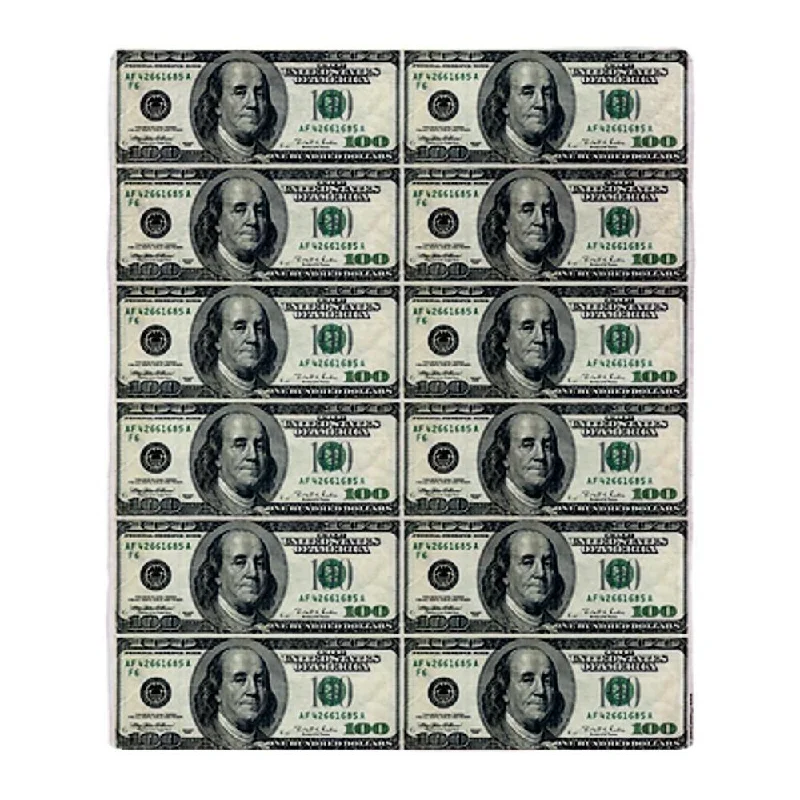 Throw Blanket / Tapestry Wall Hanging - One Hundred Dollar Bills - Standard Multi-color