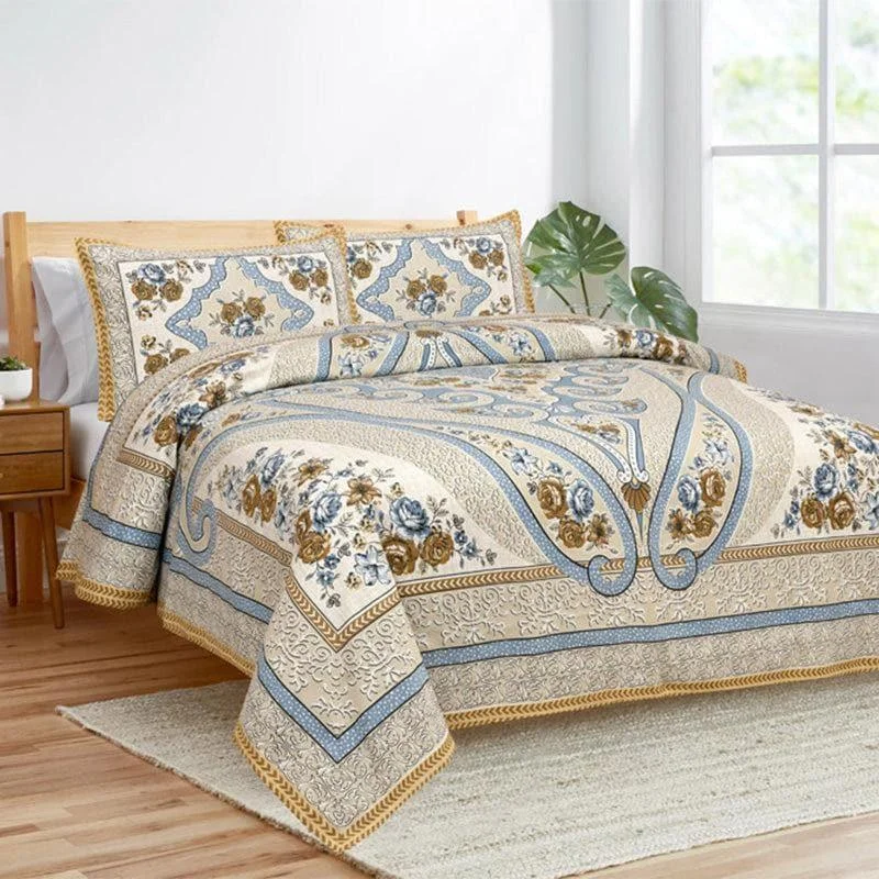 Simayaa Printed Bedsheet - Blue