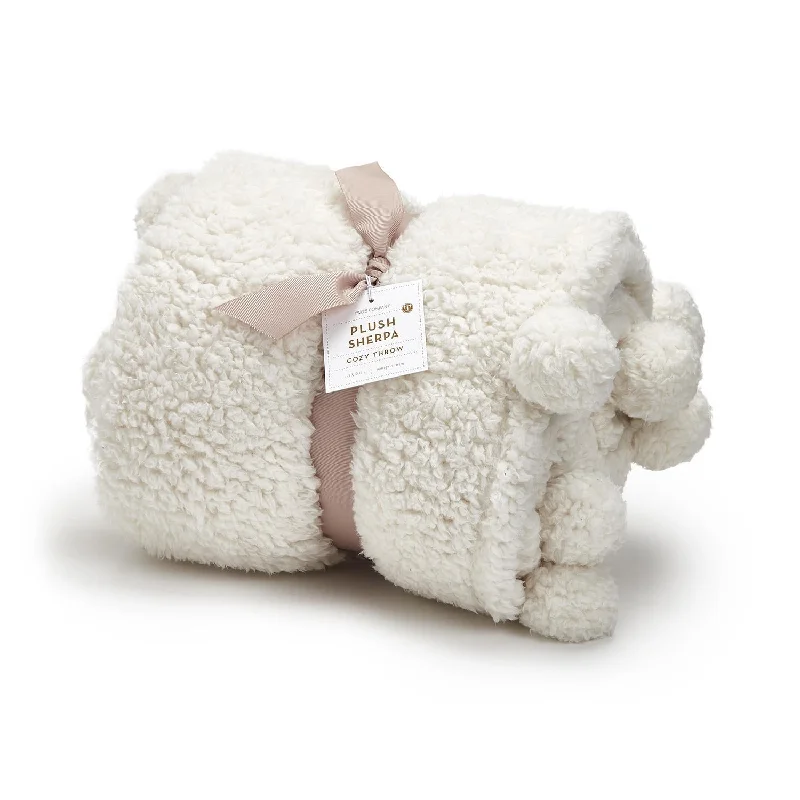 Two's Company 53959 Soft & Cozy Sherpa Throw Polyester Blanket