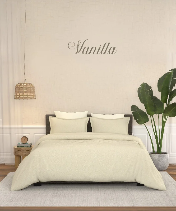 Home Essential Pastel Poetry King Bedsheet 144 Tc, 100% Cotton, Adelia Vanilla