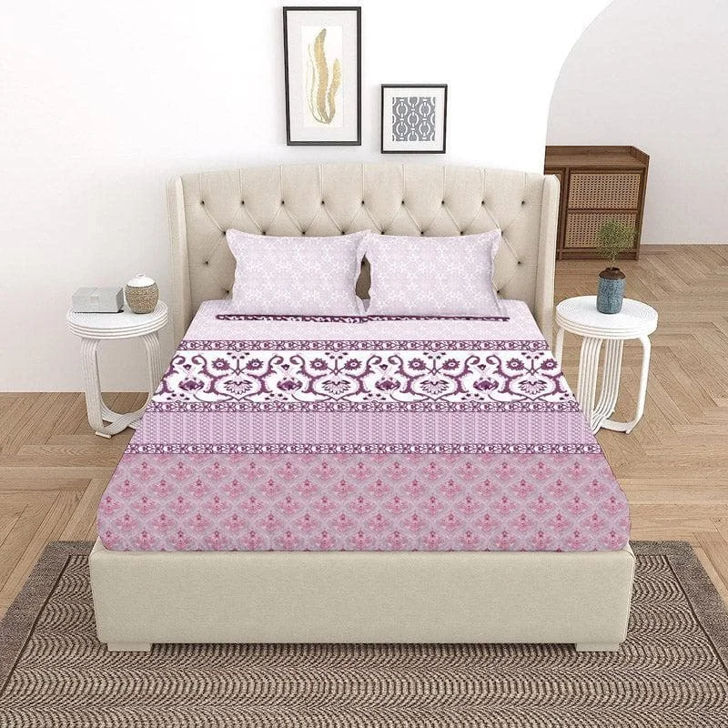 Iris Printed Bedsheet - Pink