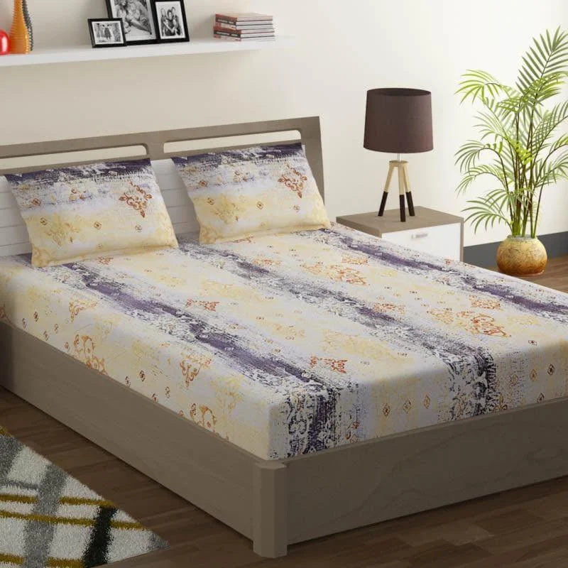 Vismit Ethnic Bedsheet - Yellow