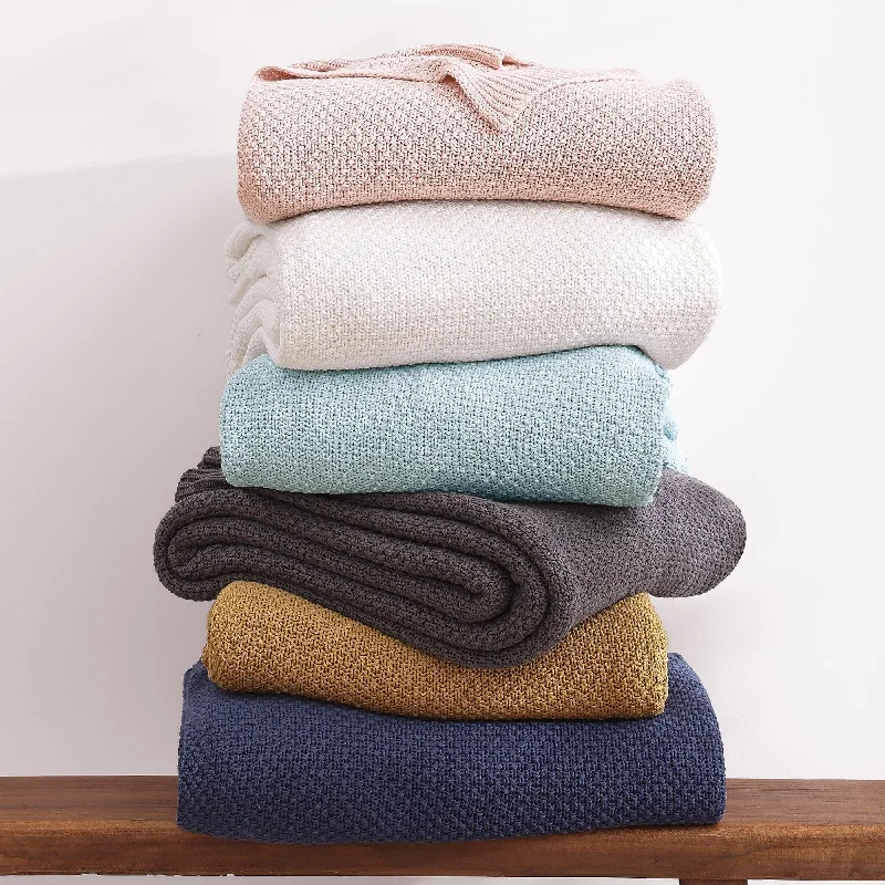 Cotton Knit Blanket - 6 Colors