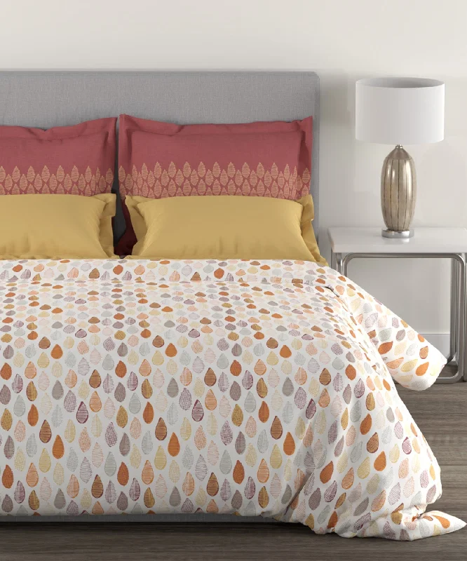 Home Essential King Bedsheet, 144 Tc , 100% Cotton Hailrey Rust