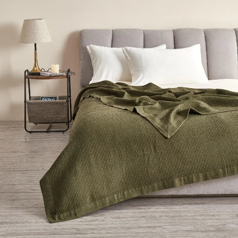 100% Cotton Small Waffle Weave Blanket - Hazel Collection