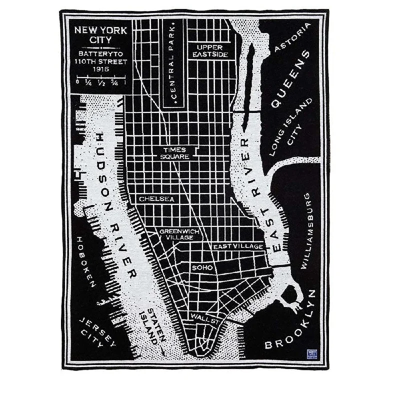 New York City Map Wool Throw