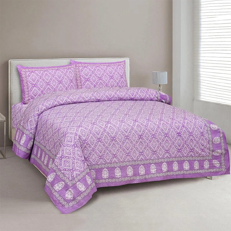 Avighna Ethnic Bedsheet - Purple