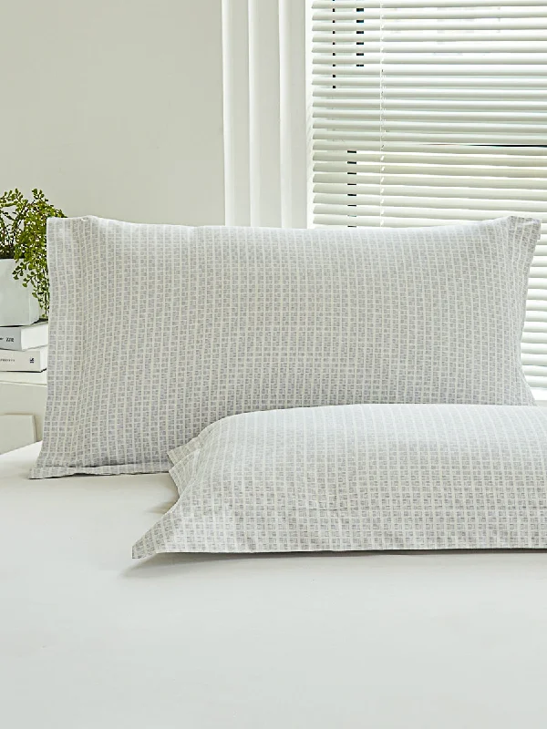 Eta Mist White Cotton Standard Pillow Sham