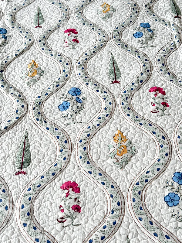 Meenakari Quilted Bedcover