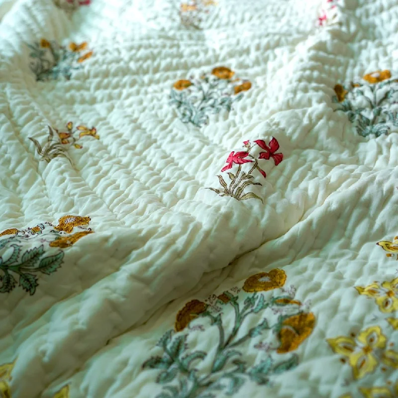 YELLOW DAHLIA Single Quilts