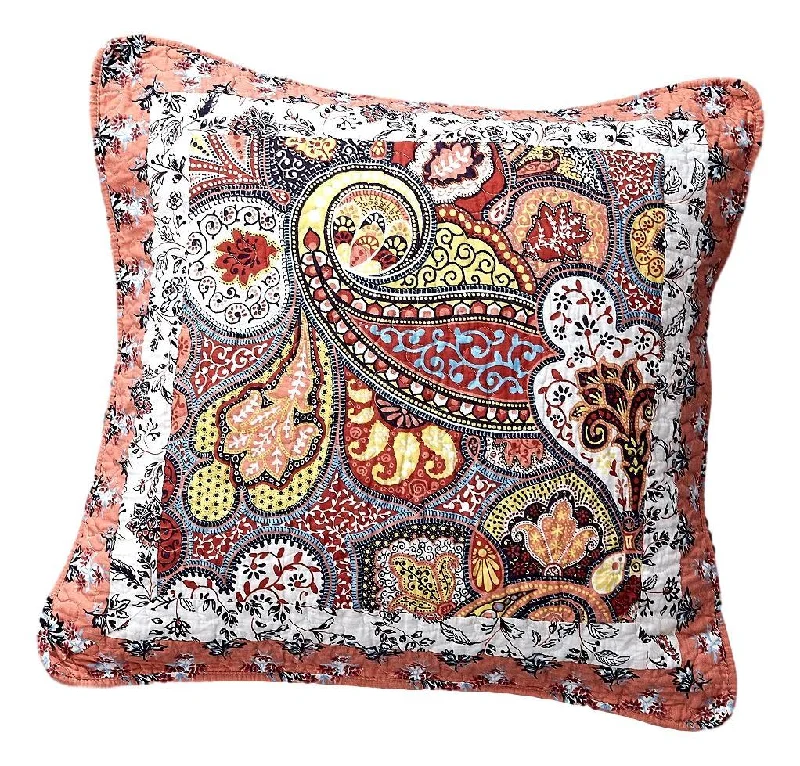 Tache Cotton Patchwork Paisley Floral Bohemian Mosaic Paradise Euro Sham (JHW-933)