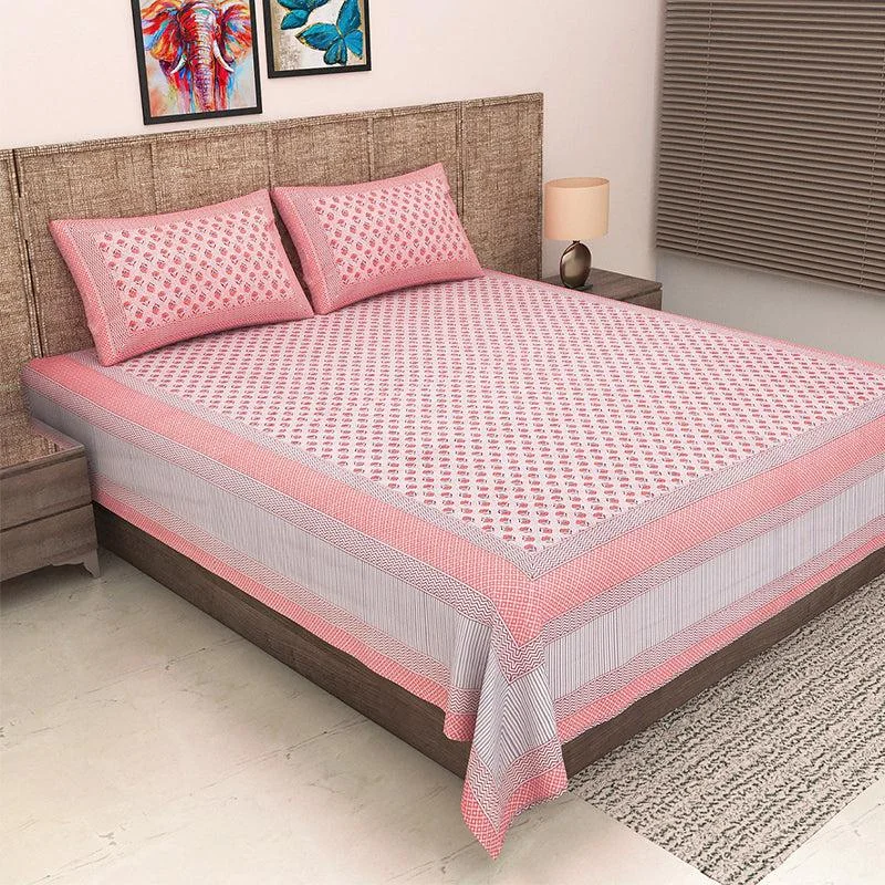 Shira Floral Bedsheet - Pink