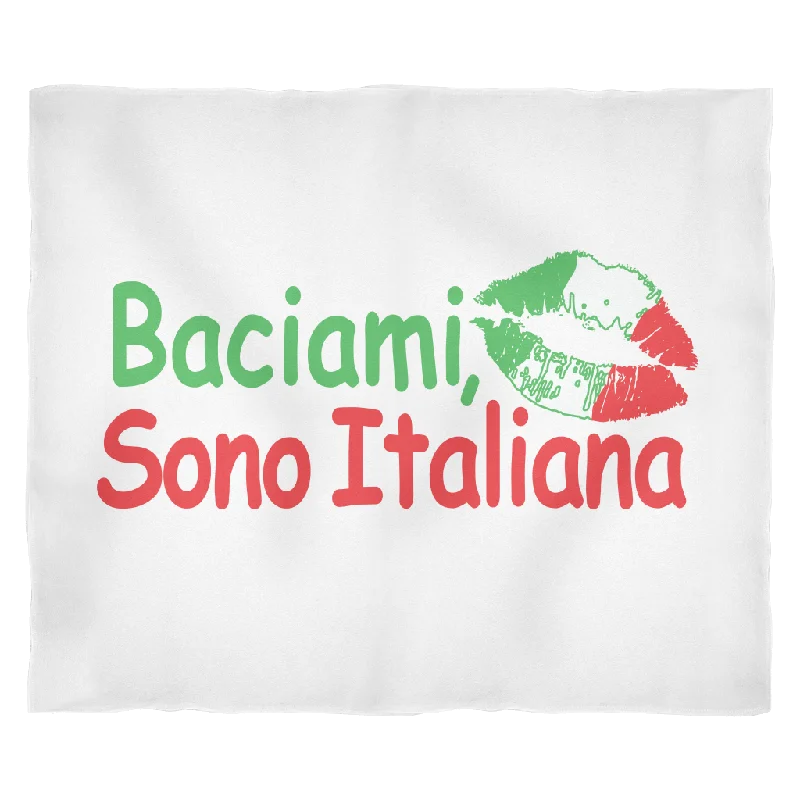 Kiss Me I'm Italian Fleece Blanket