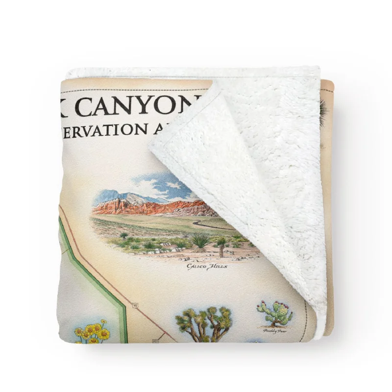 Red Rock Canyon National Conservation Area Map Fleece Blanket