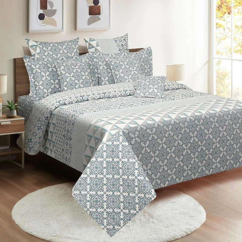 Zira Floral Bedsheet - Blue