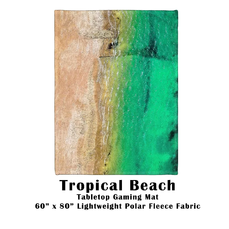 Tropical Beach Battle Gaming War Mat 60" x 80" Polar Fleece