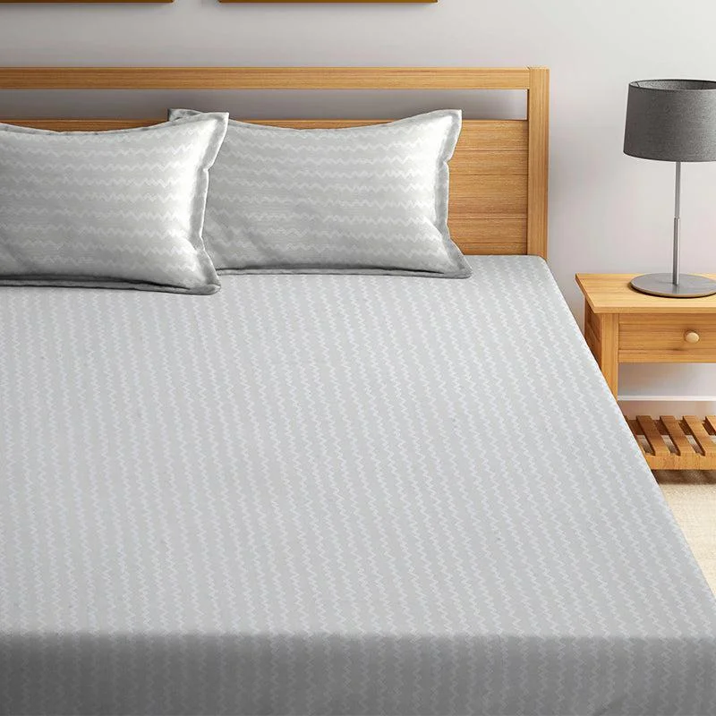 Lora Stripes Bedsheet - Bright Grey