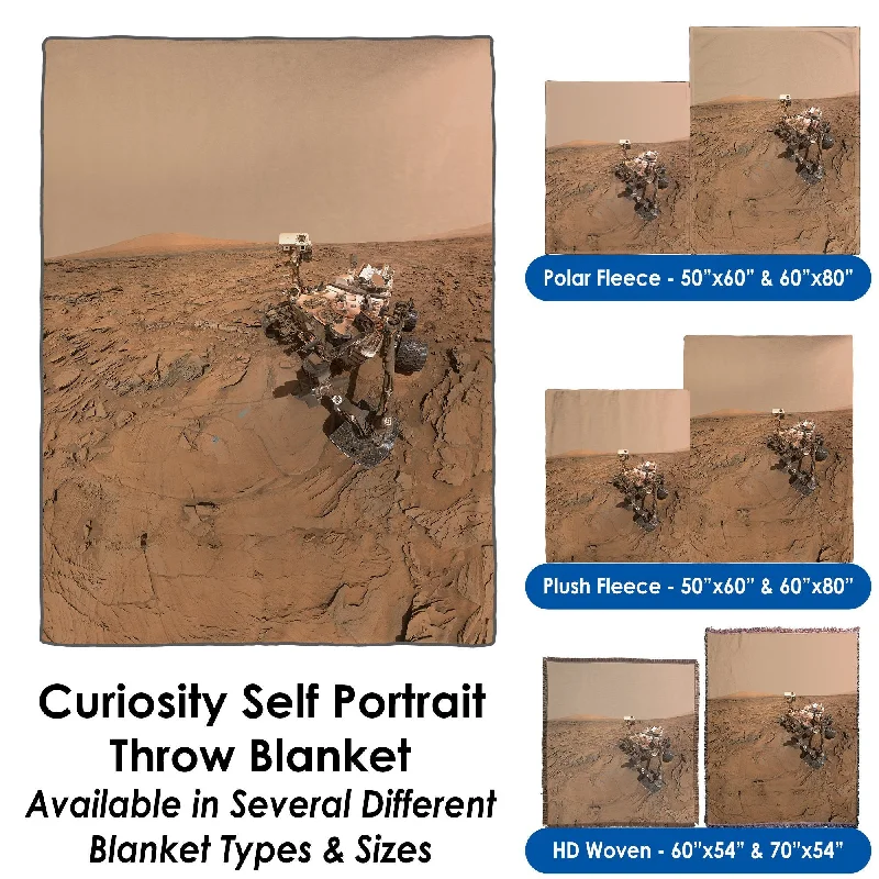 Curiosity Rover Self Portrait - Throw Blanket / Tapestry Wall Hanging