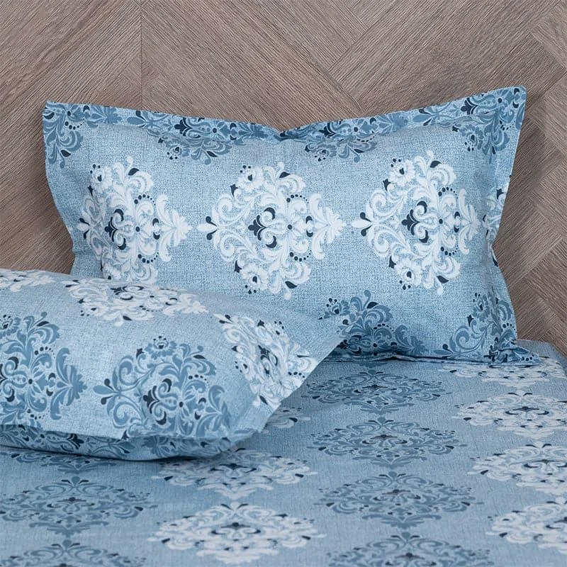 Ivora Ethnic Bedsheet - Blue