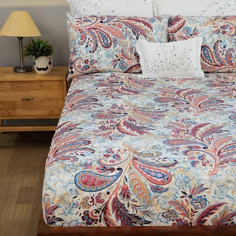 Duna Boheme Floral Bedsheet - Red