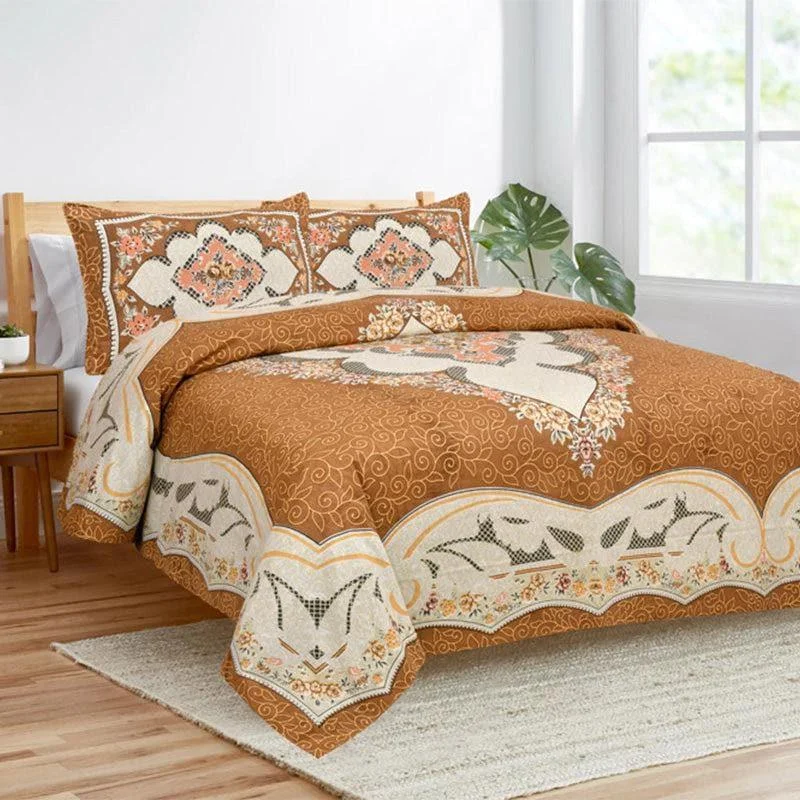 Yashita Printed Bedsheet - Brown