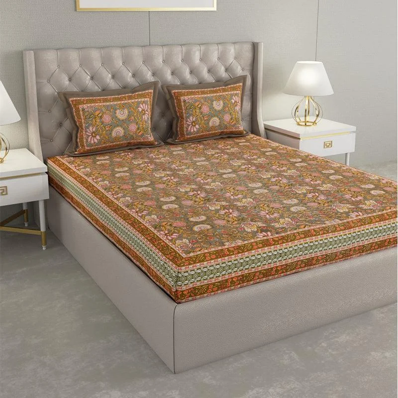 Baxter Floral Bedsheet - Brown