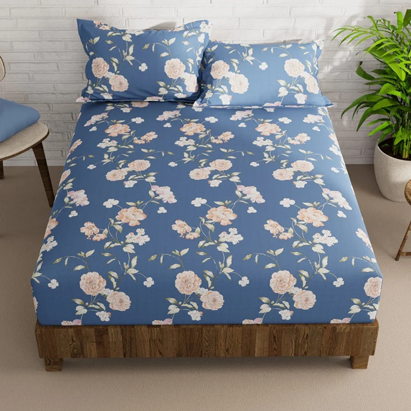 Fiera Blue Floral Bedsheet