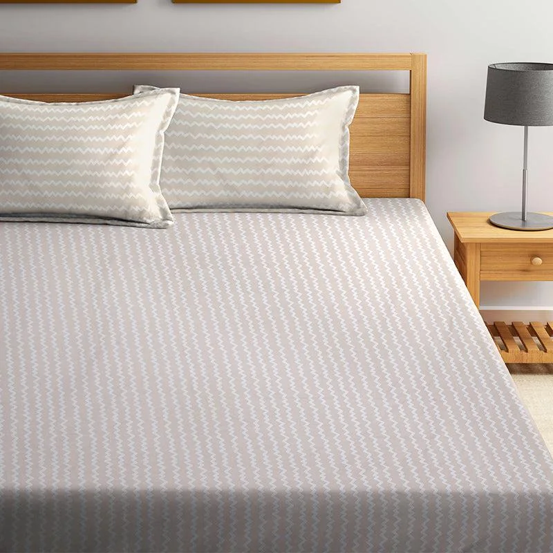 Lora Stripes Bedsheet - Beige