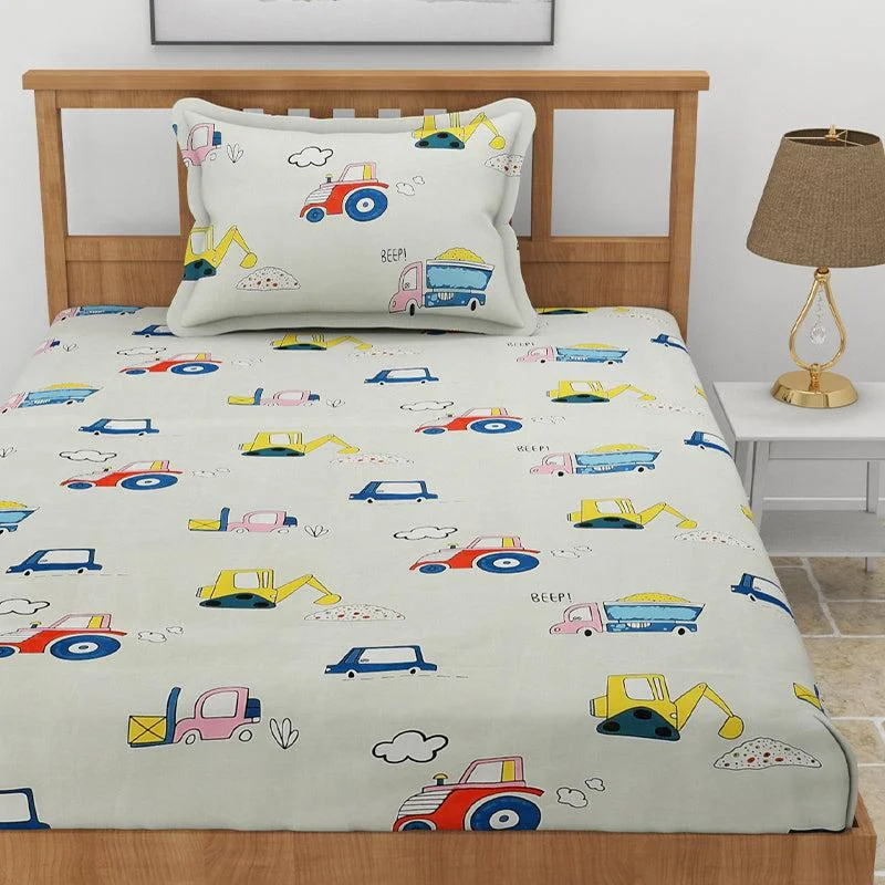 Truck Race Kids Bedsheet